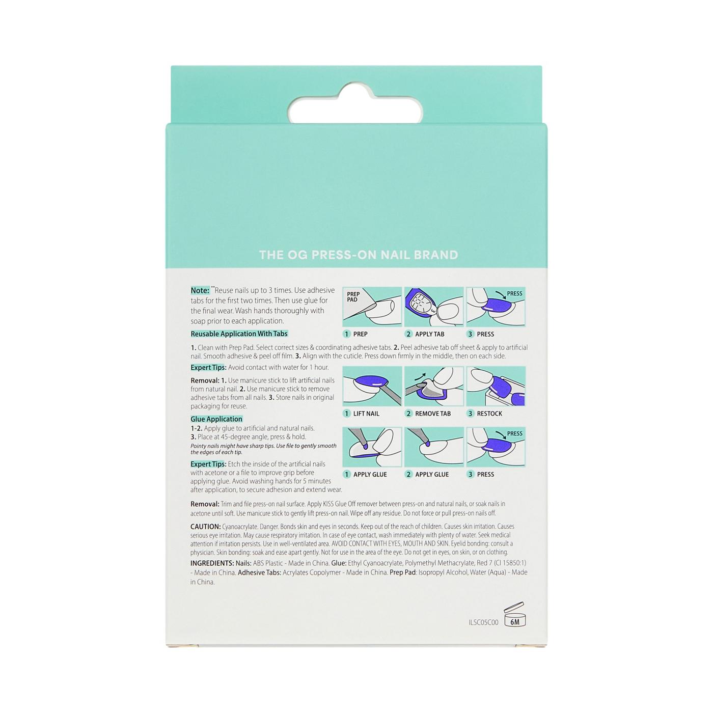 KISS ICON Premium Dazzling & Jeweled Nails - Terrific (White Almond Medium Nails); image 7 of 8