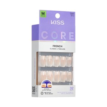KISS CORE French Nails - Scenario (Pink Squoval Medium Nails), 32 ct
