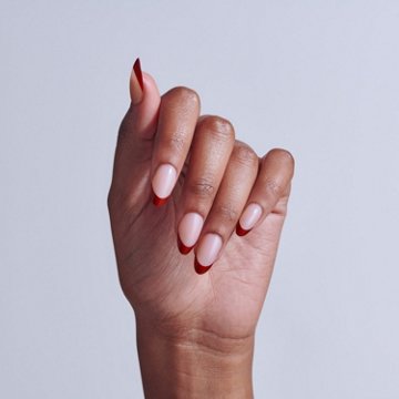 KISS CORE French Nails -  Cheerful (Red Almond Medium Nails), 32 ct