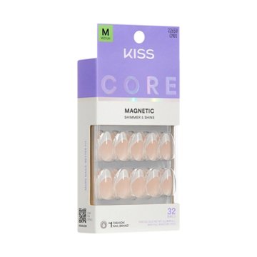 KISS CORE Magnetic Shimmer & Shine Nails -  Patchouli (White Almond Medium Nails), 32 ct