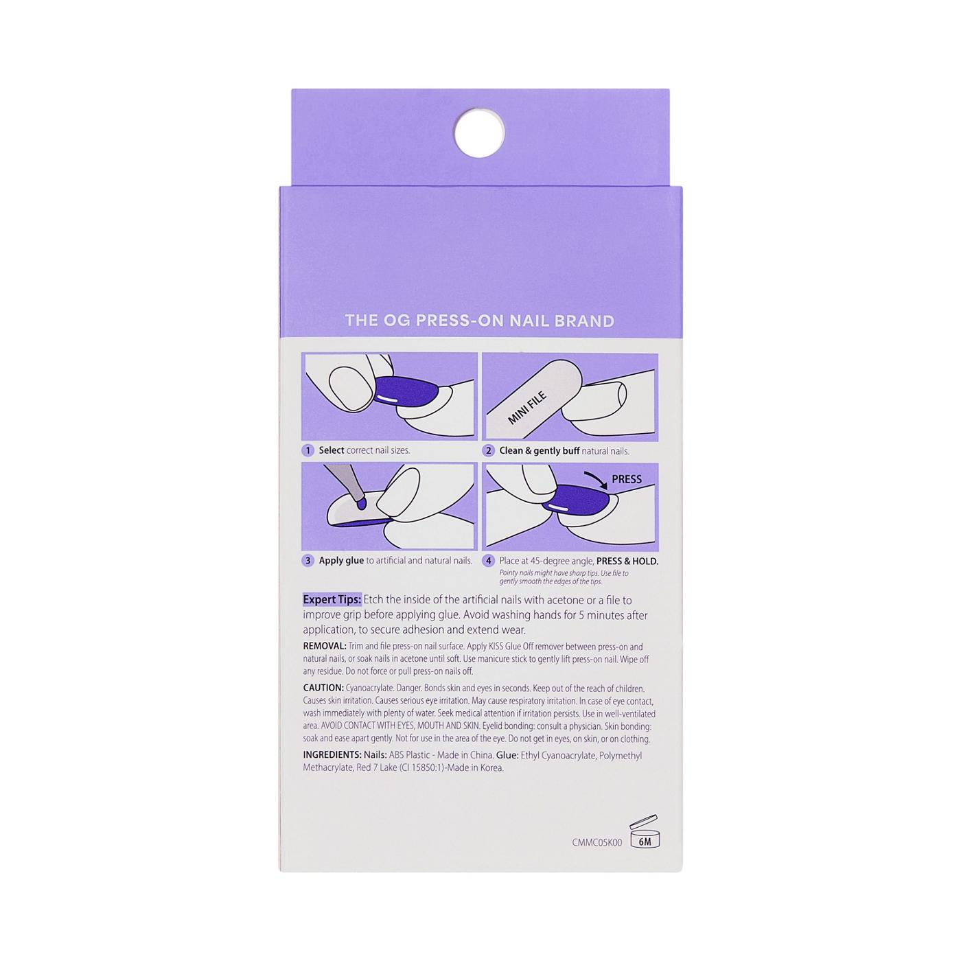 KISS CORE Magnetic Shimmer & Shine Nails - Glittering (Purple Almond Medium Nails); image 2 of 7