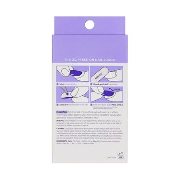 KISS CORE Magnetic Shimmer & Shine Nails - Glittering (Purple Almond Medium Nails), 32 ct