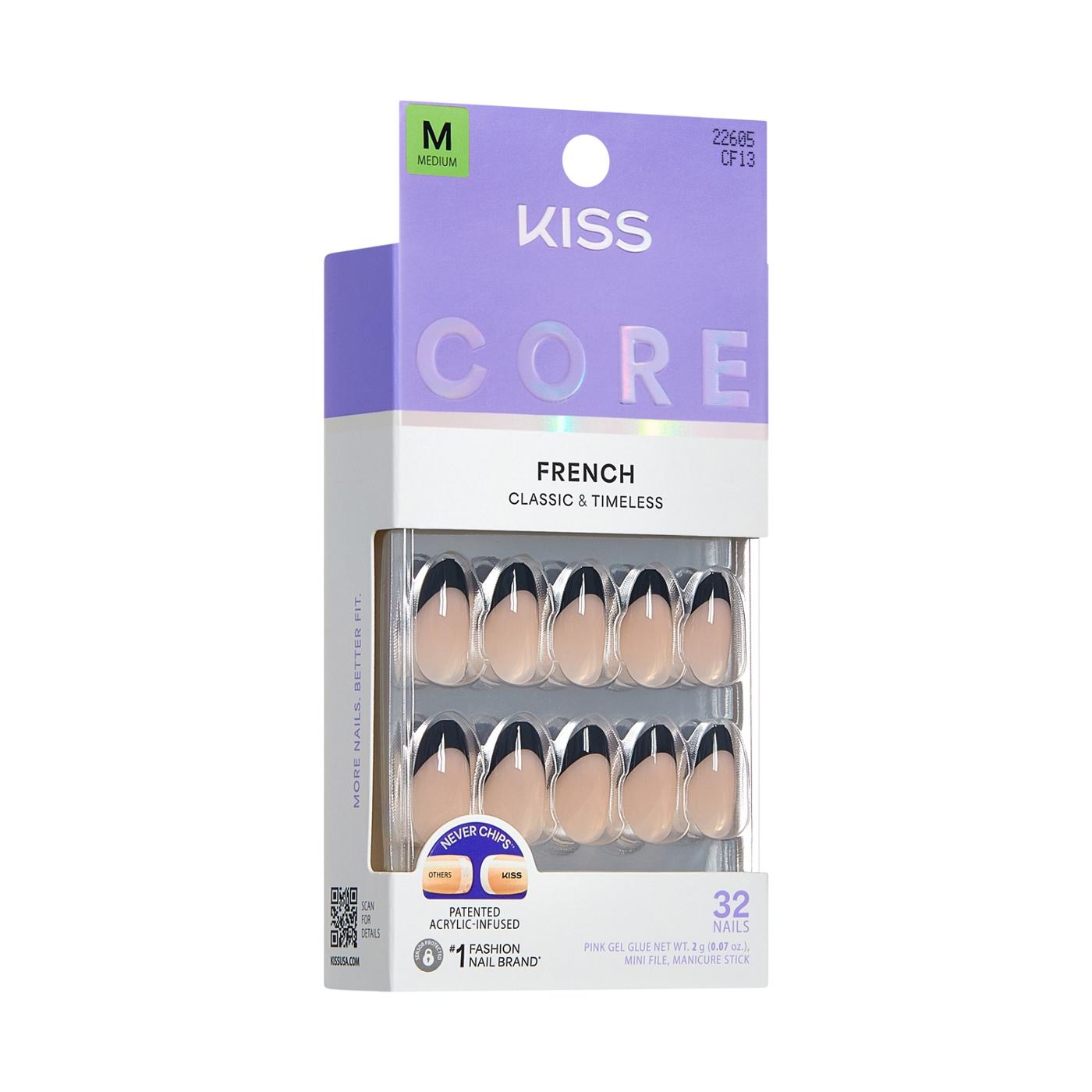 KISS CORE French Nails - Full Of Fun (Black Almond Medium Nails); image 4 of 7