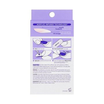 KISS CORE French Nails - Full Of Fun (Black Almond Medium Nails), 32 ct