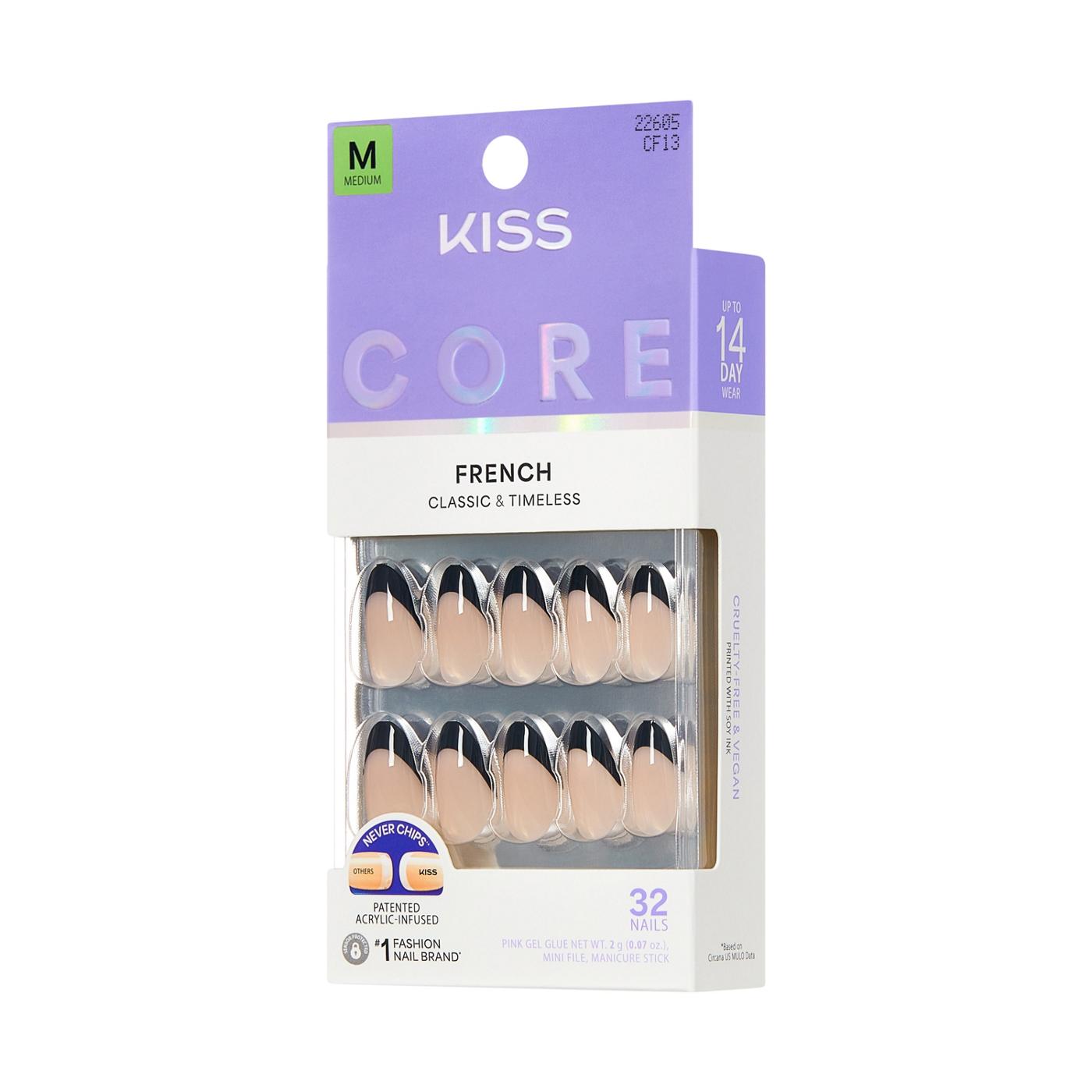 KISS CORE French Nails - Full Of Fun (Black Almond Medium Nails); image 7 of 7