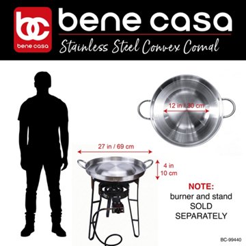 Bene Casa Stainless Steel Convex Belly Up Comal