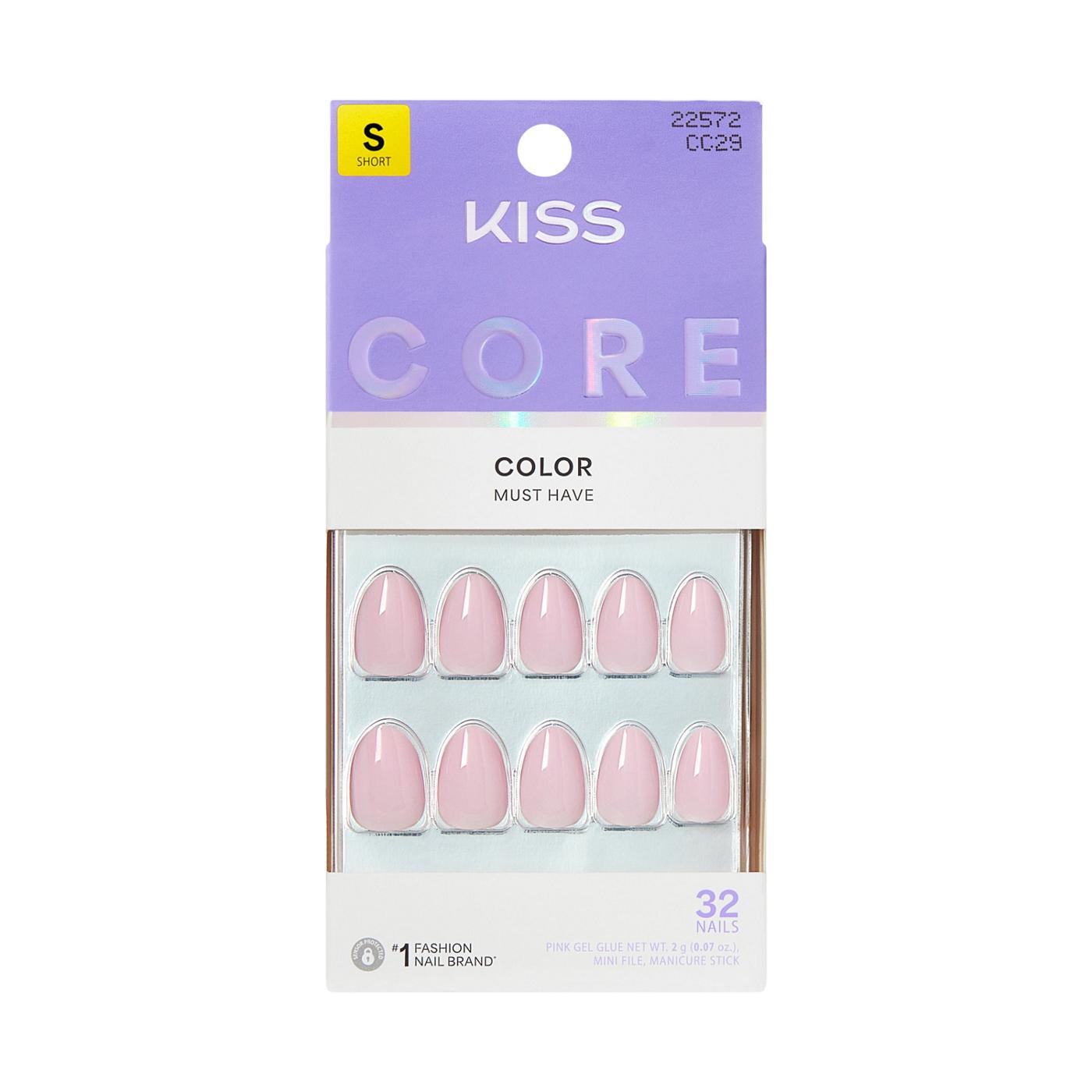 KISS CORE Color Nails - Euphonious (Pink Almond Short Nails); image 1 of 7