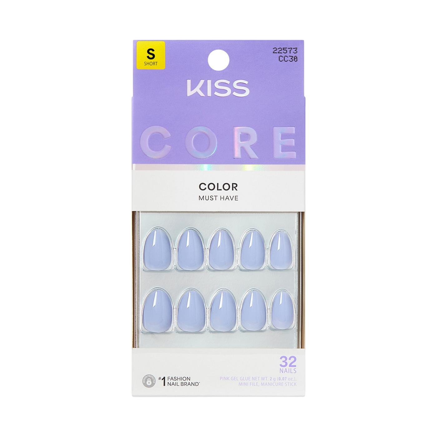 KISS CORE Color Nails - Flee (Blue Almond Short Nails); image 1 of 7