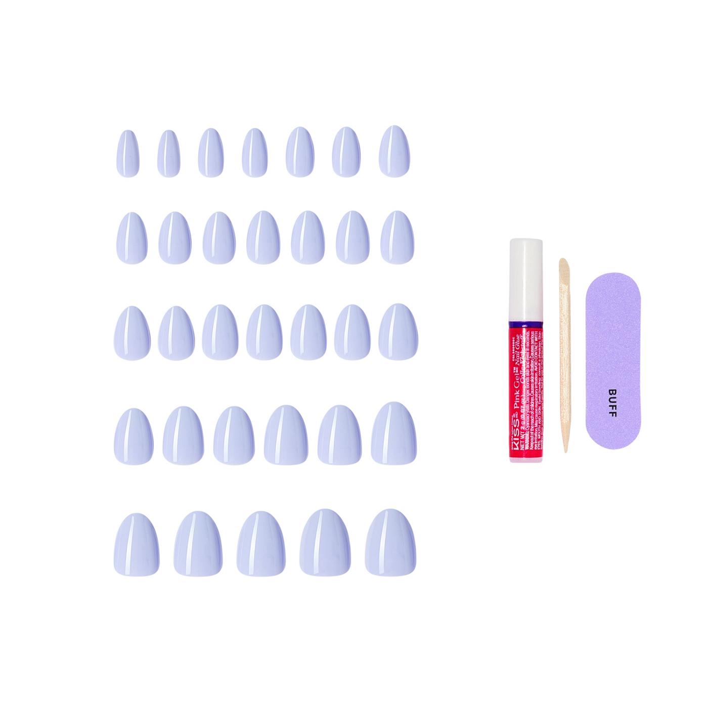 KISS CORE Color Nails - Flee (Blue Almond Short Nails); image 2 of 7