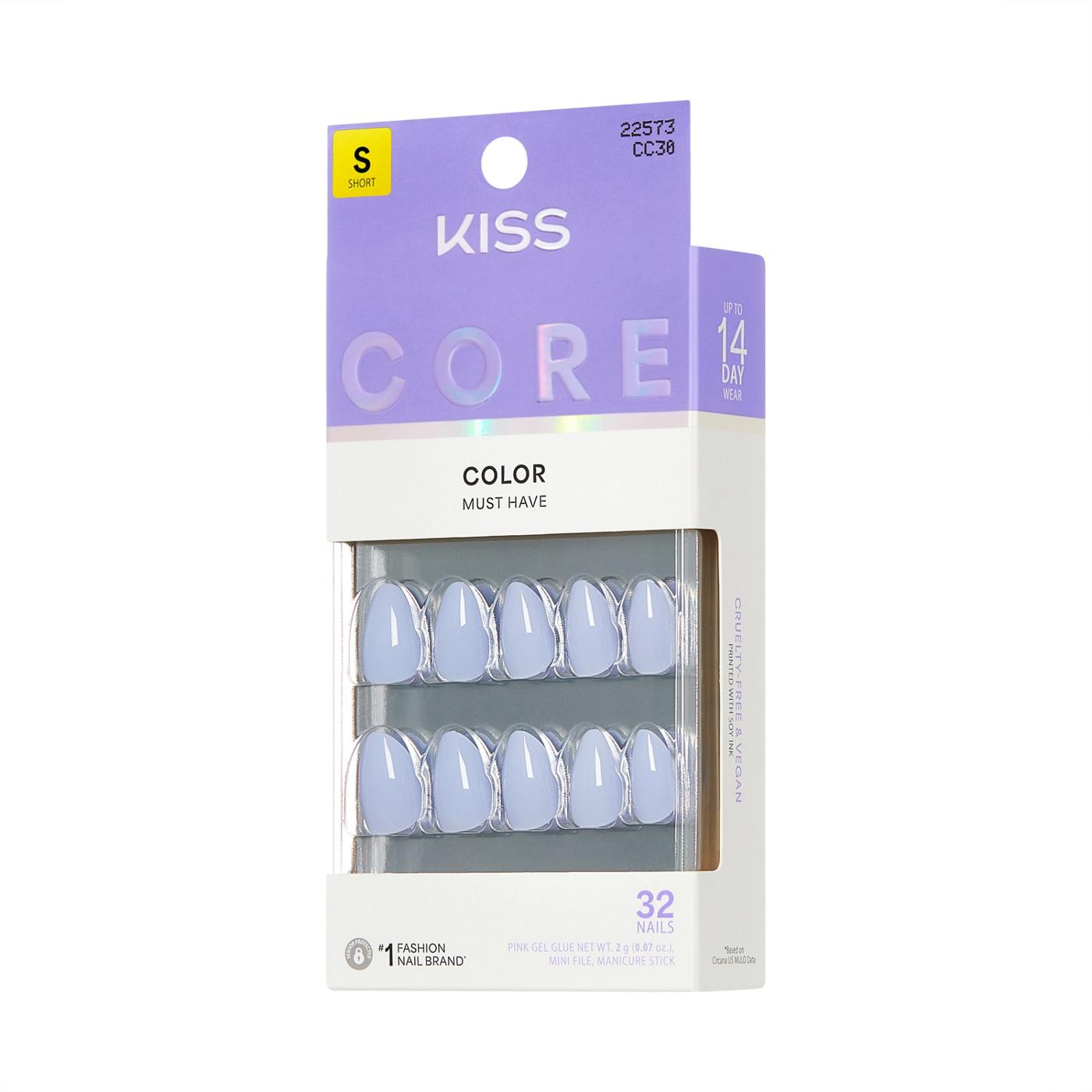 KISS CORE Color Nails - Flee (Blue Almond Short Nails); image 7 of 7