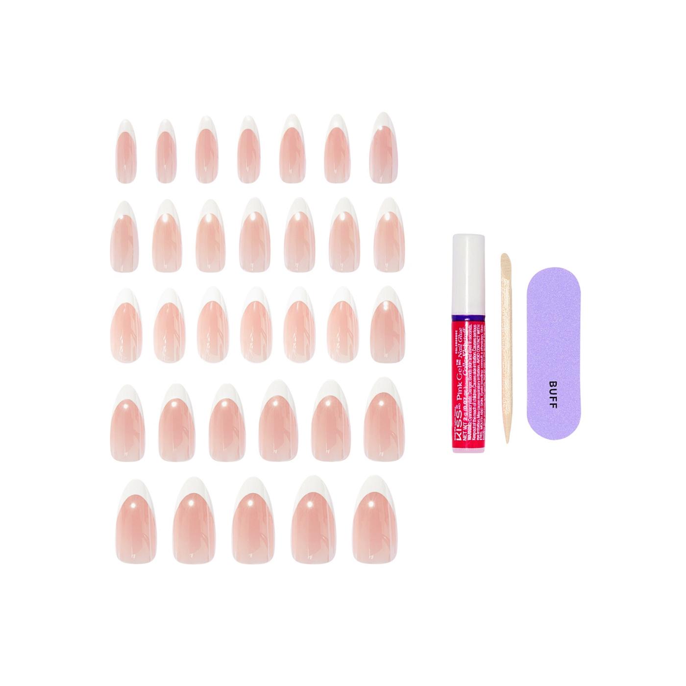 KISS CORE French Nails - Fascinating (White Almond Long Nails); image 2 of 7