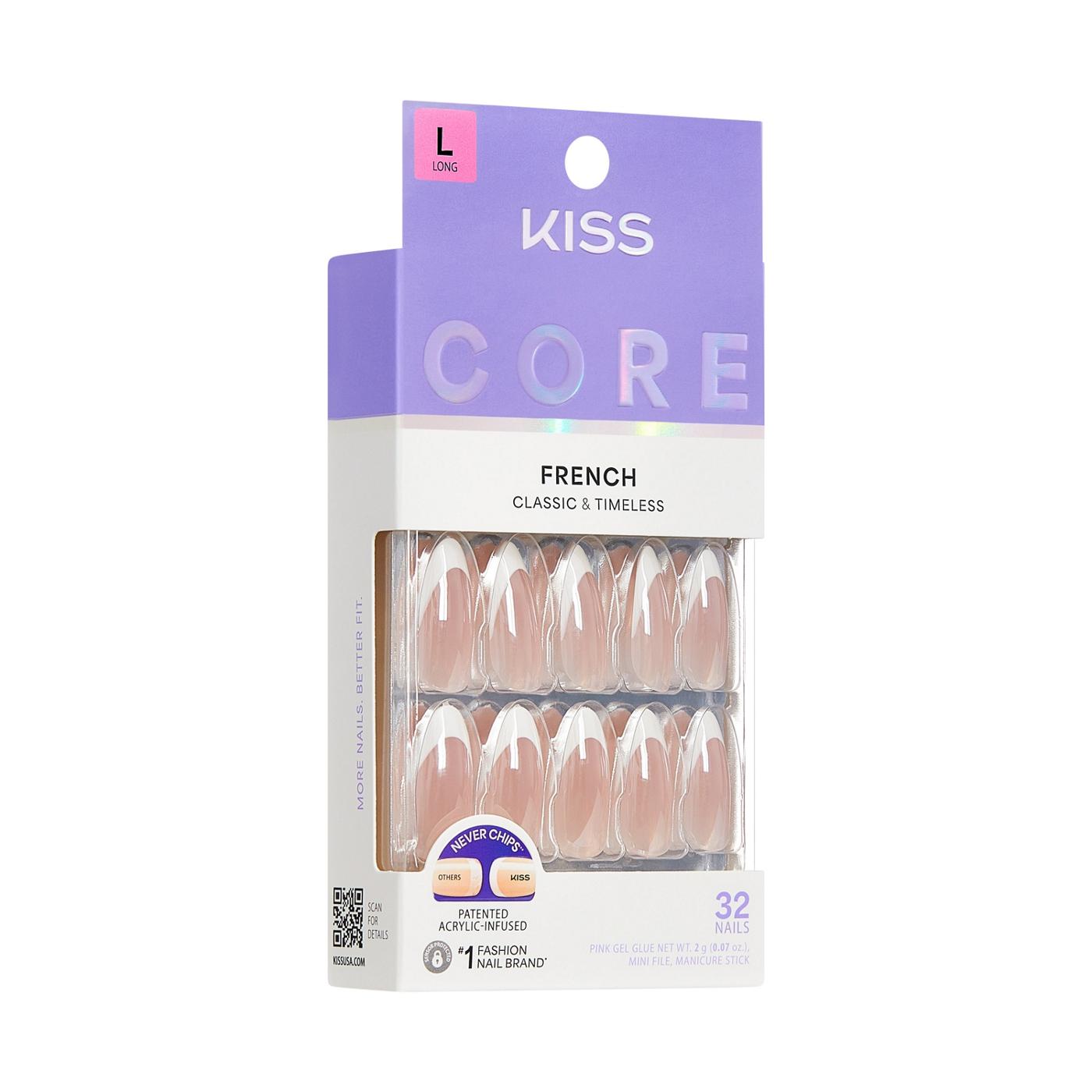 KISS CORE French Nails - Fascinating (White Almond Long Nails); image 5 of 7