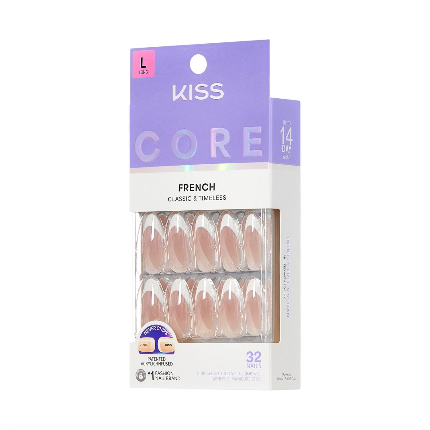 KISS CORE French Nails - Fascinating (White Almond Long Nails); image 7 of 7