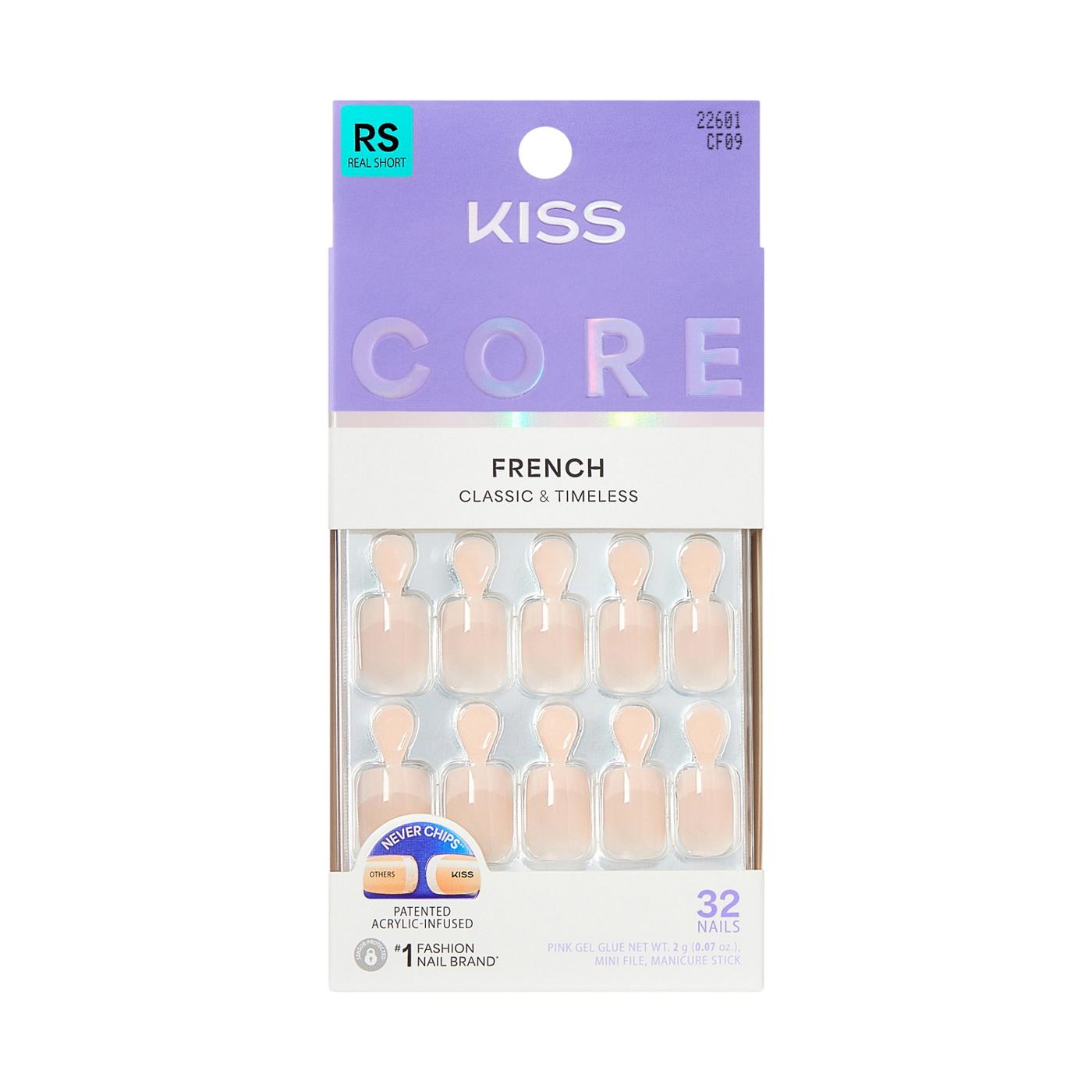 KISS CORE French Nails - Your Moment (Pink Squoval Real Short Nails); image 1 of 7