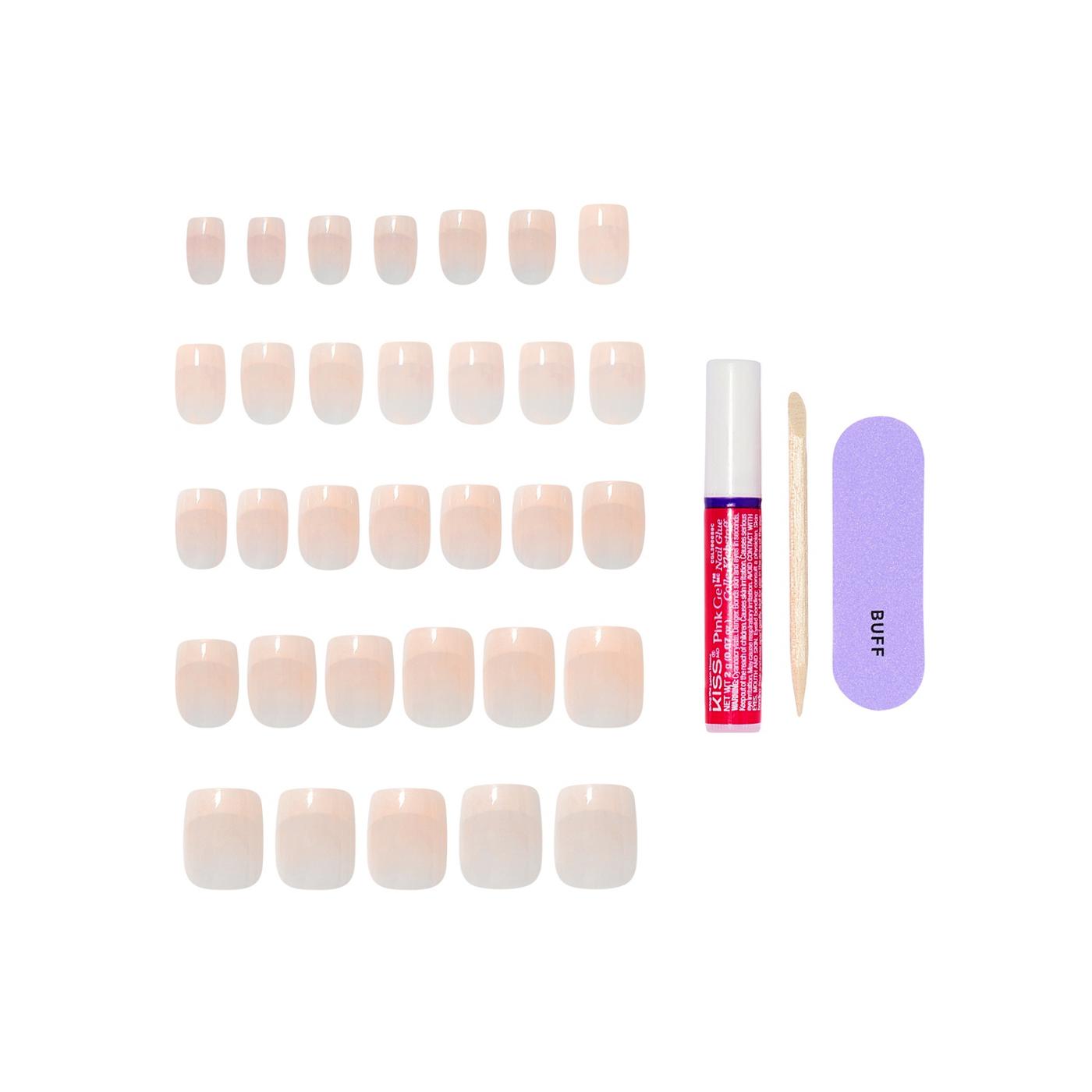 KISS CORE French Nails - Your Moment (Pink Squoval Real Short Nails); image 5 of 7