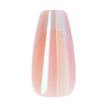 KISS GLAM Embellised Nails - Dusk Mirage (Beige Coffin Medium Nails), 32 ct