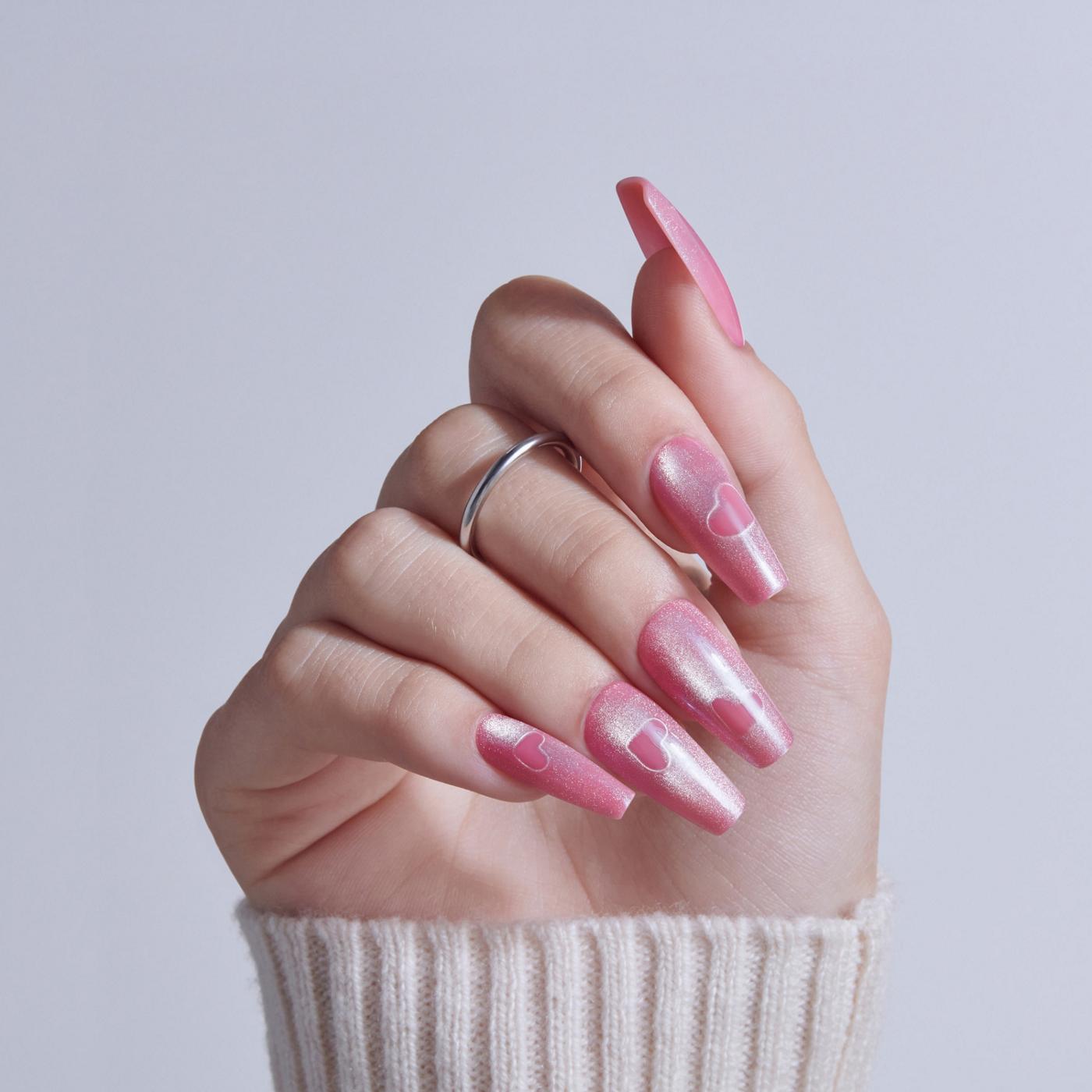 KISS GLAM Embellised Nails - Pink Sugar (Pink Coffin Long Nails); image 4 of 7