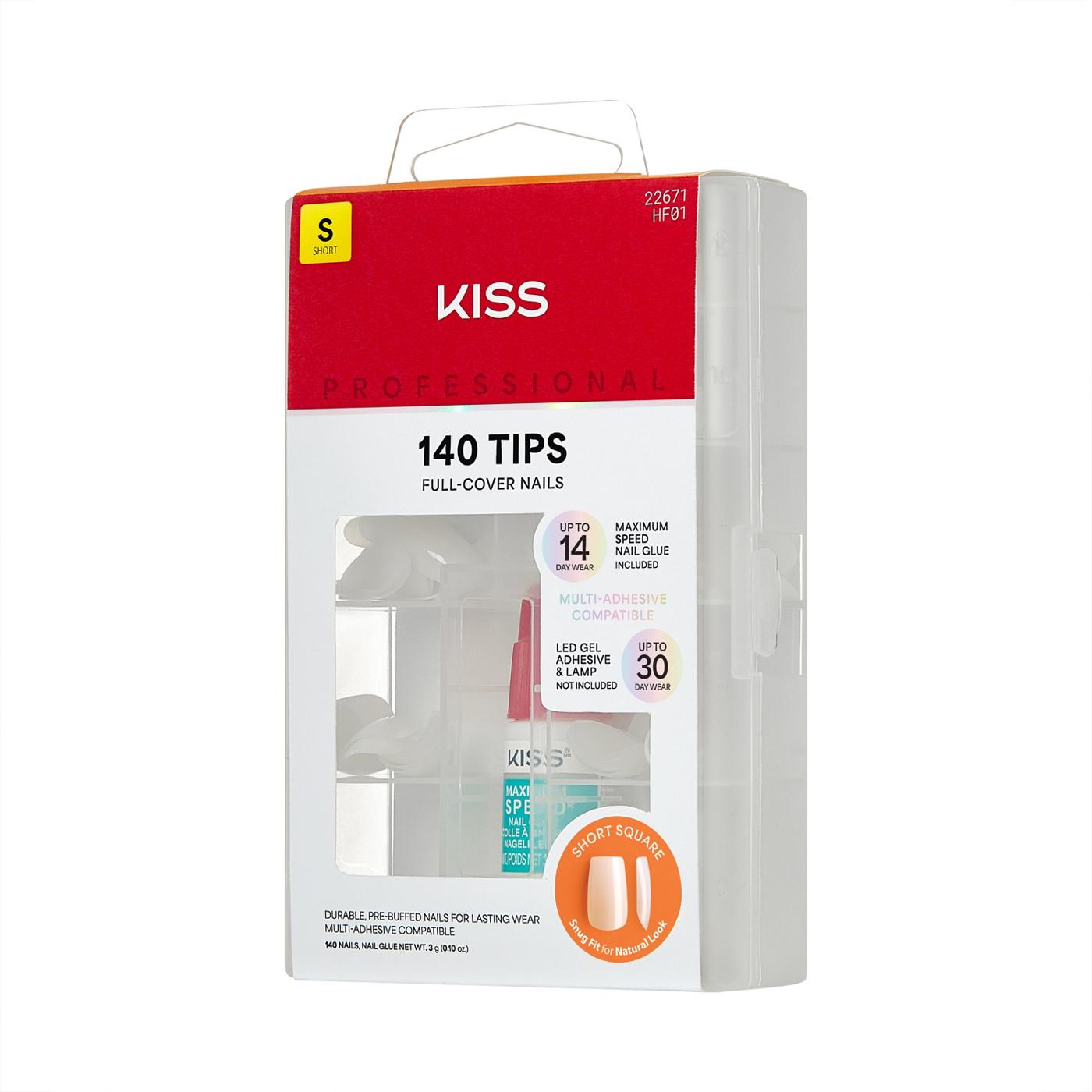 KISS Professional 140 Tips Full-Cover Nails - Ordinary Life (White Square Short Nails); image 4 of 7