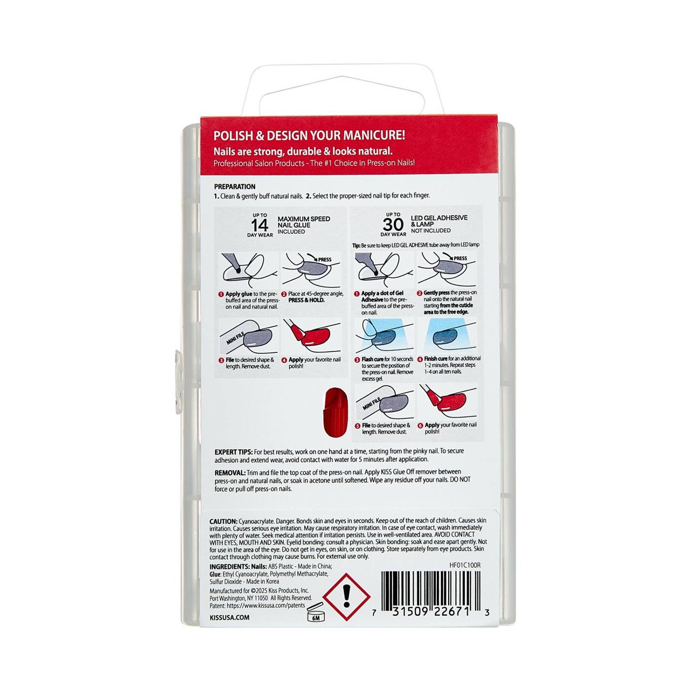 KISS Professional 140 Tips Full-Cover Nails - Ordinary Life (White Square Short Nails); image 5 of 7