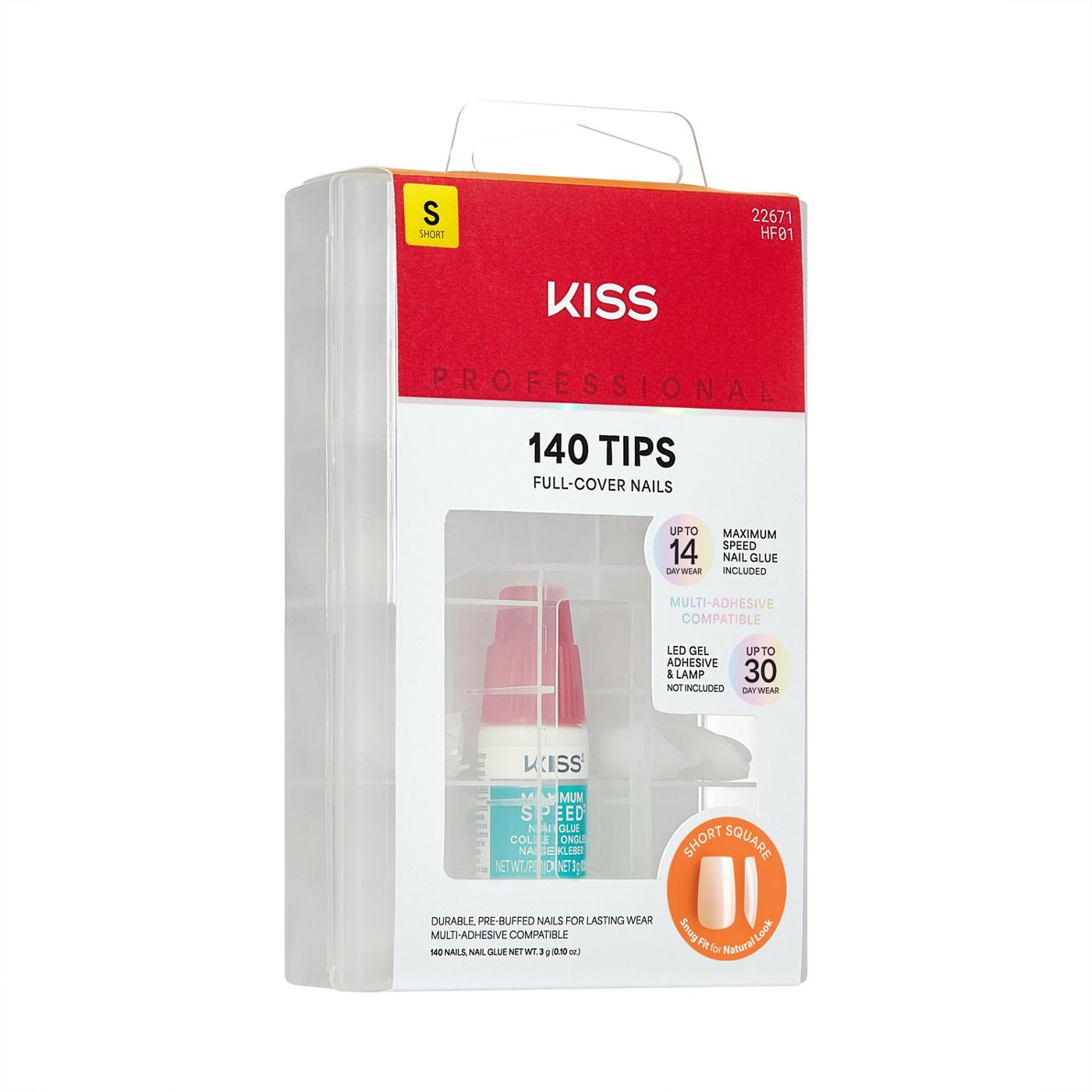 KISS Professional 140 Tips Full-Cover Nails - Ordinary Life (White Square Short Nails); image 7 of 7
