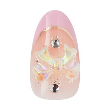KISS ICON Premium Nails - Vibrant (Pink Almond Medium Nails), 32 ct