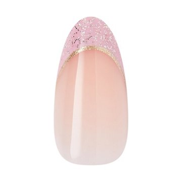 KISS ICON Premium Nails - Vibrant (Pink Almond Medium Nails), 32 ct