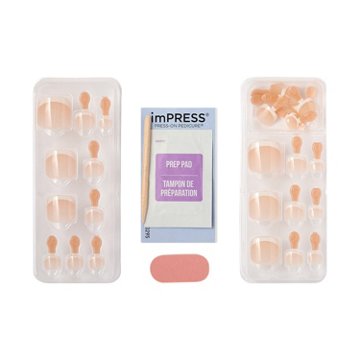 KISS imPress The No Glue Pedi Toenails - Blanc Chic, 24 ct