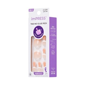 KISS imPress The No Glue Pedi Toenails - Blanc Chic, 24 ct