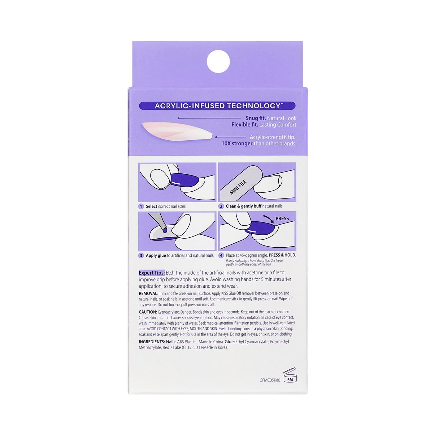 KISS CORE French Nails - Optimistic (Red Almond Medium Nails); image 7 of 7