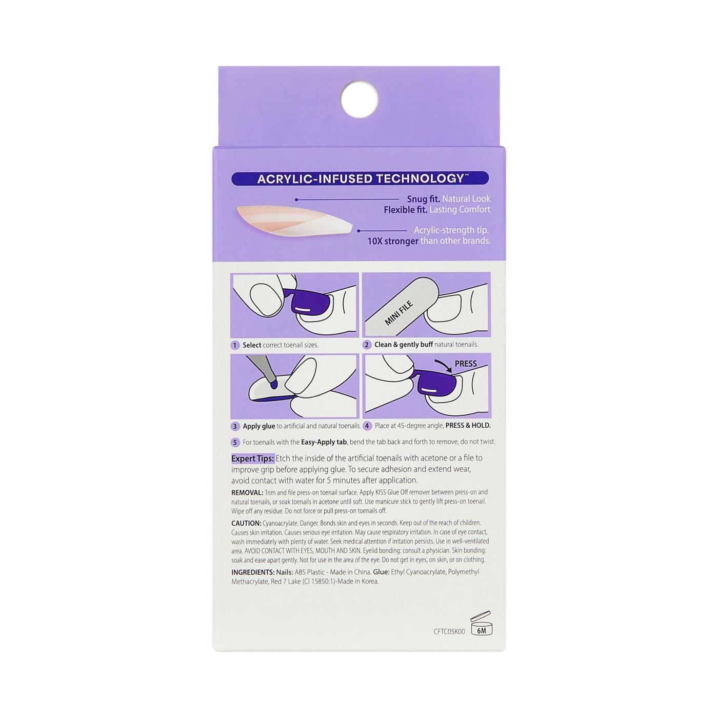 KISS CORE French Toenails - Two Of A Kind (White Squoval Short Toenails); image 4 of 8