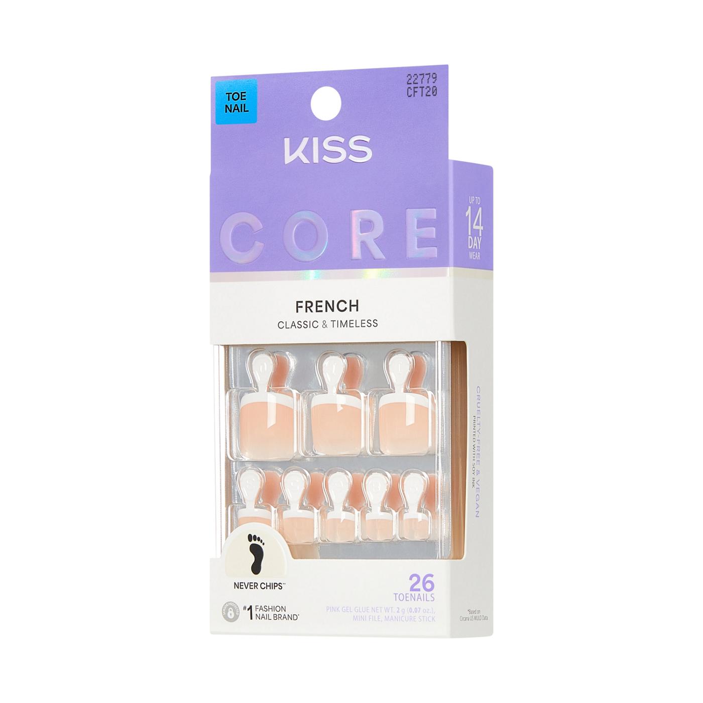 KISS CORE French Toenails - Two Of A Kind (White Squoval Short Toenails); image 6 of 8