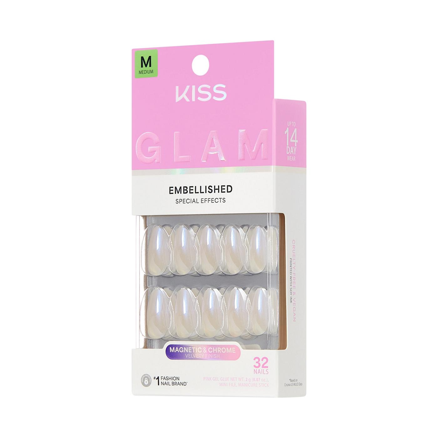 KISS GLAM Embellished Nails - Dive (Pink Almond Medium Nails); image 2 of 7