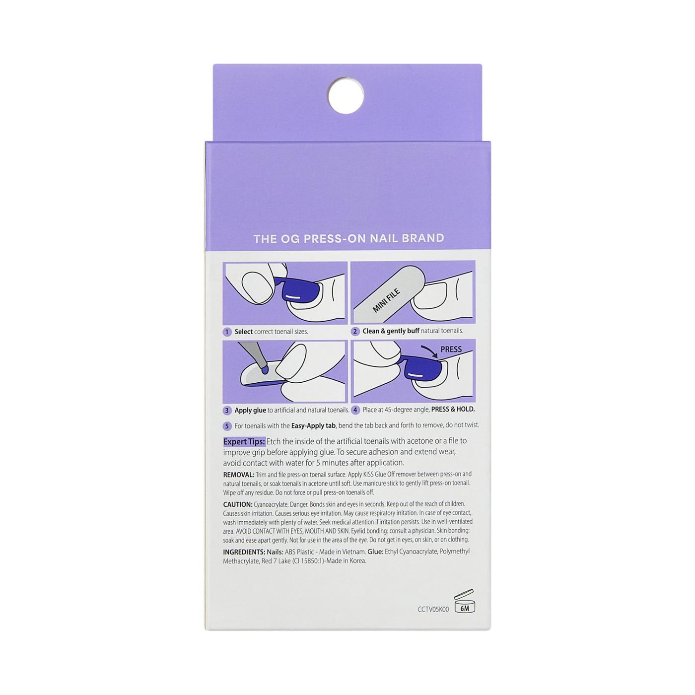 KISS CORE Color Pedicure - Toe-Tally Yours (White Squaoval Short Toenails); image 6 of 7