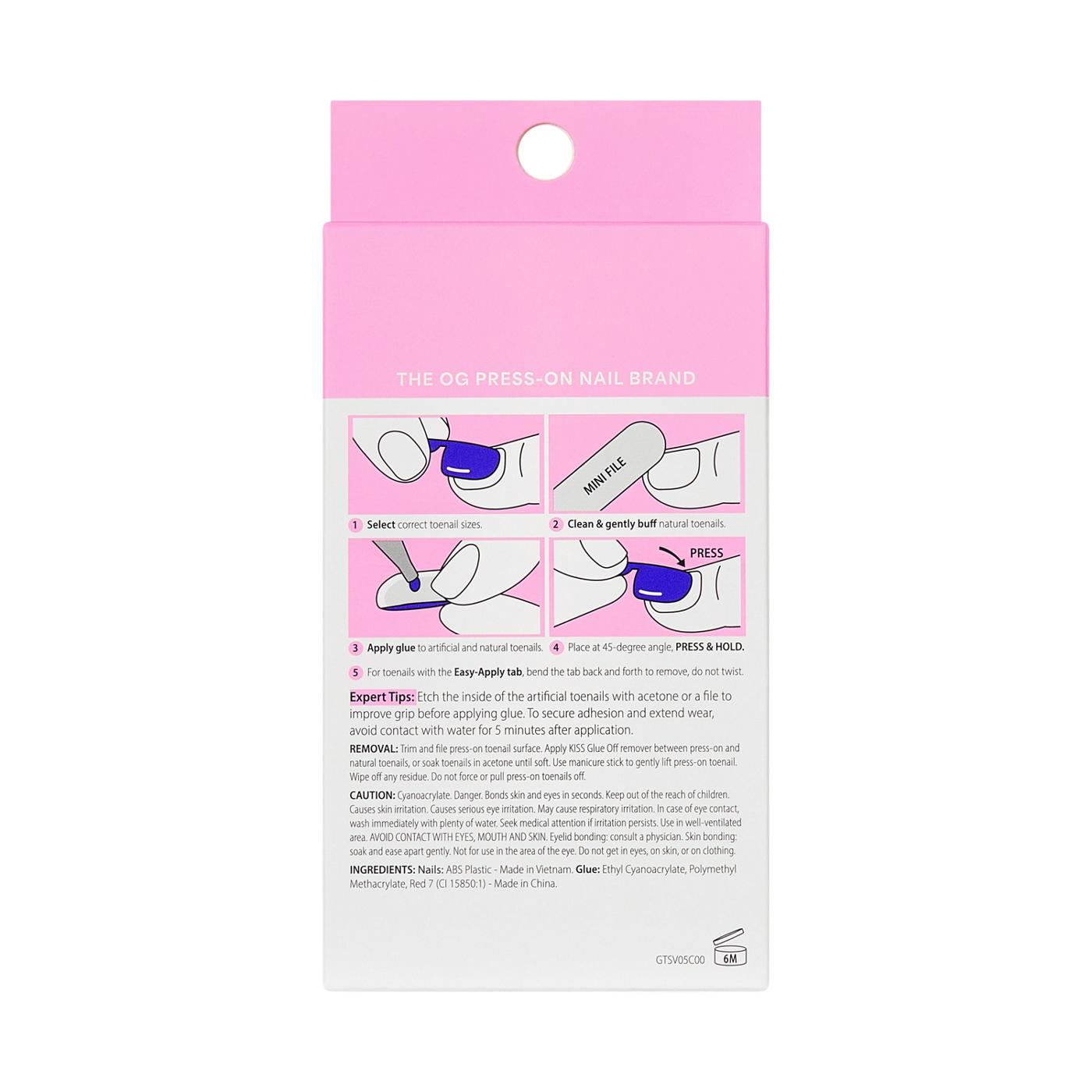 KISS GLAM Embellished Pedicure - Twinkle Toes (White Squoval Short Toenails); image 7 of 7