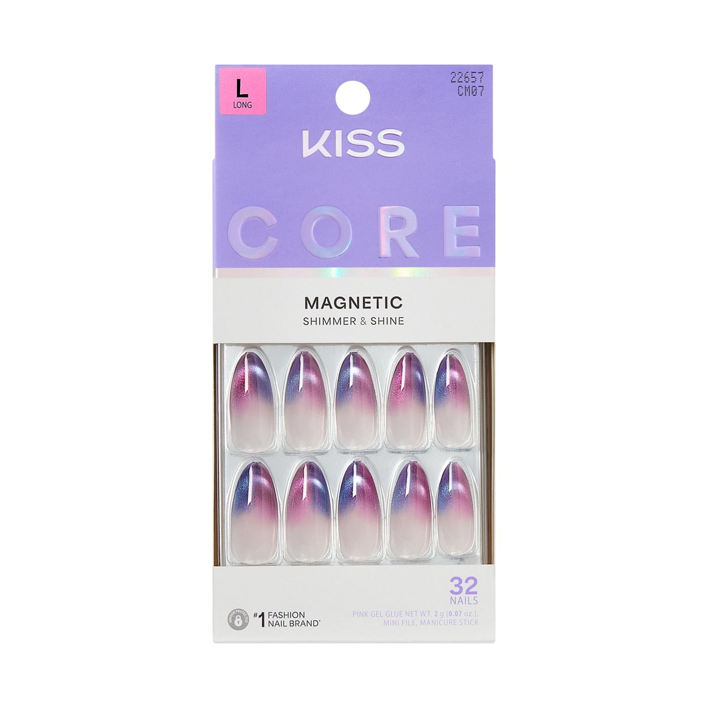 KISS CORE Magnetic Nails - Twinkling Stars (Purple Almond Long Nails); image 1 of 7
