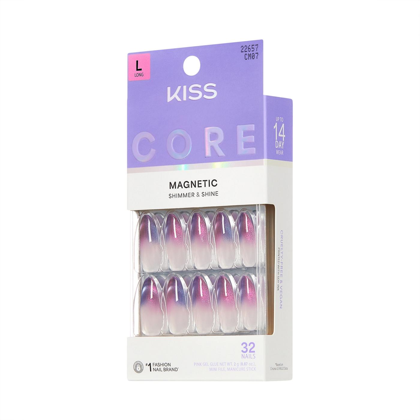 KISS CORE Magnetic Nails - Twinkling Stars (Purple Almond Long Nails); image 2 of 7