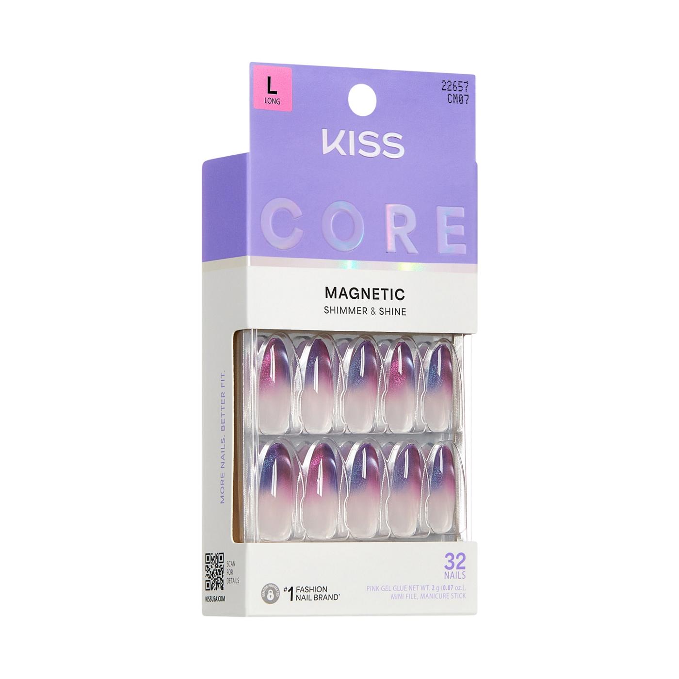 KISS CORE Magnetic Nails - Twinkling Stars (Purple Almond Long Nails); image 4 of 7