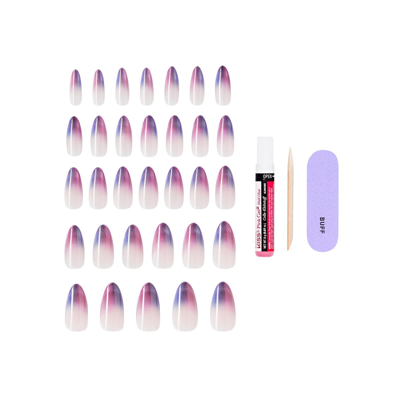 KISS CORE Magnetic Nails - Twinkling Stars (Purple Almond Long Nails); image 7 of 7