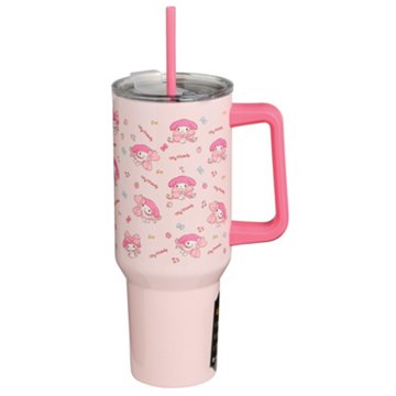 Sanrio Hello Kitty My Melody Stainless Steel Tumbler with Straw, 40 oz