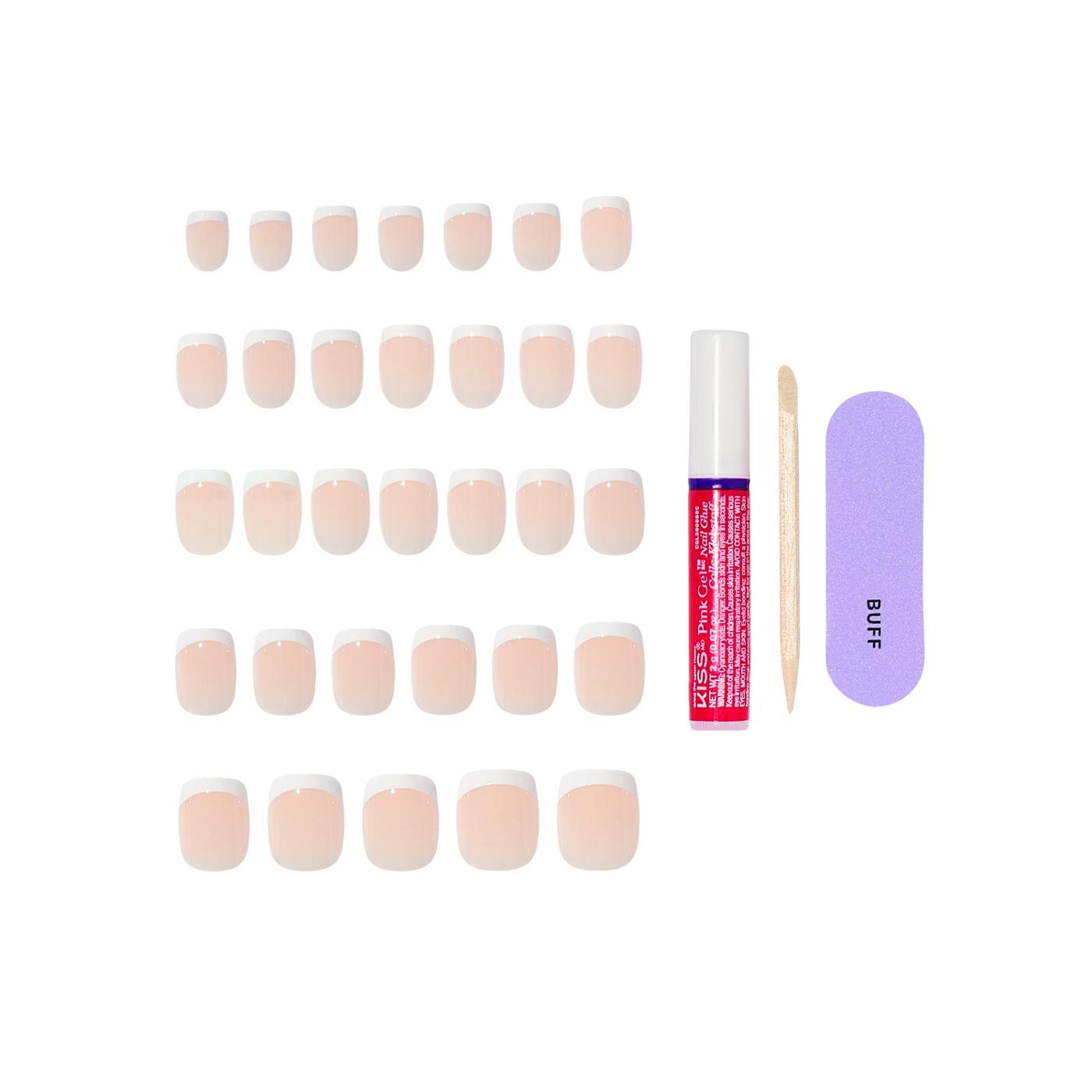 KISS CORE French Nails - Perfection (White Squoval Petite Nails); image 8 of 8