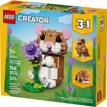 LEGO Creator Cute Hamster with a Flower Building Set, 166 pc