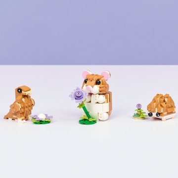 LEGO Creator Cute Hamster with a Flower Building Set, 166 pc