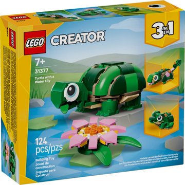 LEGO Creator 3 in 1 Turtle with a Water Lily Flower Building Set, 124 pc