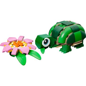 LEGO Creator 3 in 1 Turtle with a Water Lily Flower Building Set, 124 pc