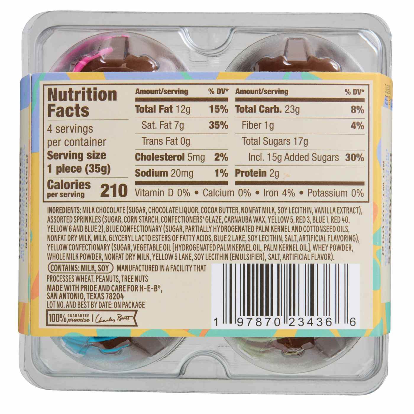 Once Upon a Treat by H-E-B Milk Chocolate Cascarones Easter Eggs Filled with Sprinkles, 4 ct; image 2 of 13