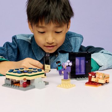 LEGO Minecraft Nether & End Portal Journey Building Set, 192 pc