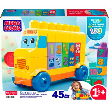MEGA BLOKS Build & Count Bus Building Set, 45 pc