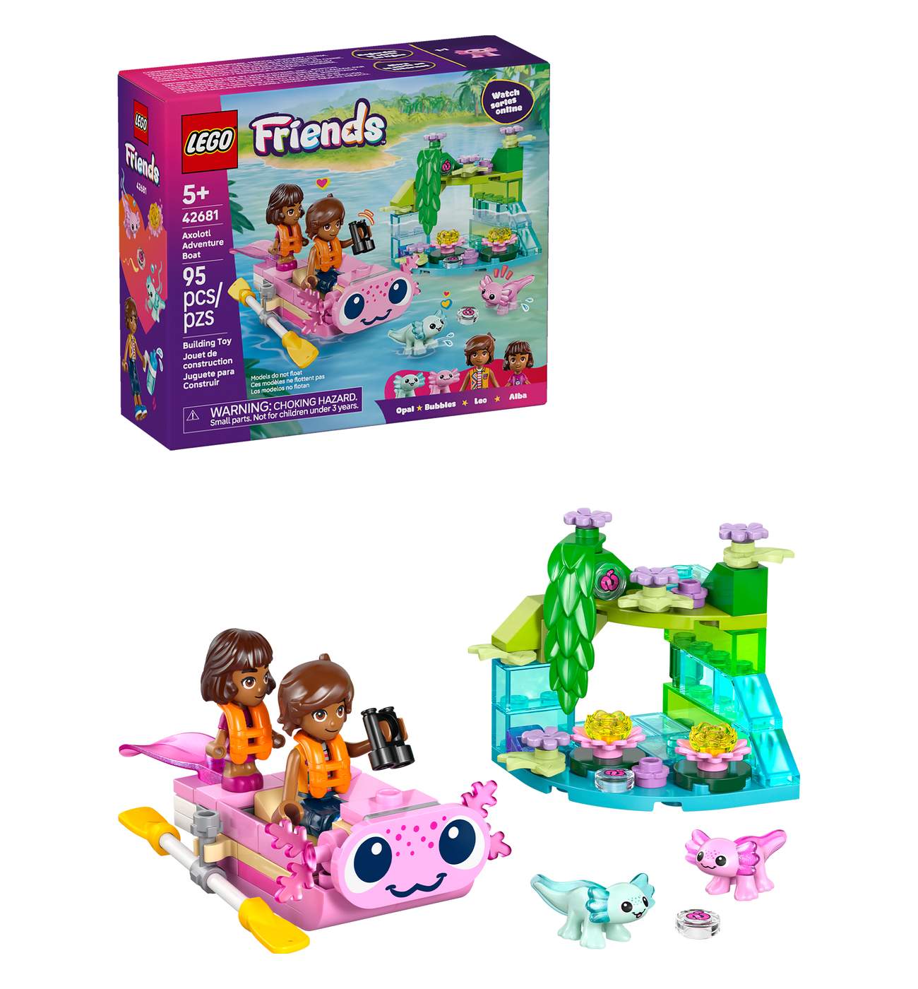 LEGO Friends Axolotl Adventure Boat Building Set; image 1 of 8