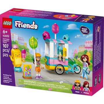 LEGO Friends Ice Cream & Balloon Stand Building Set, 107 pc