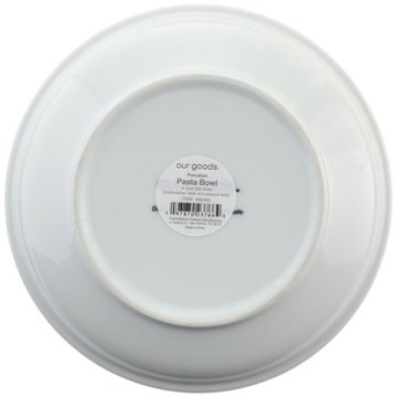 our goods Round White Porcelain Pasta Bowl, 8"